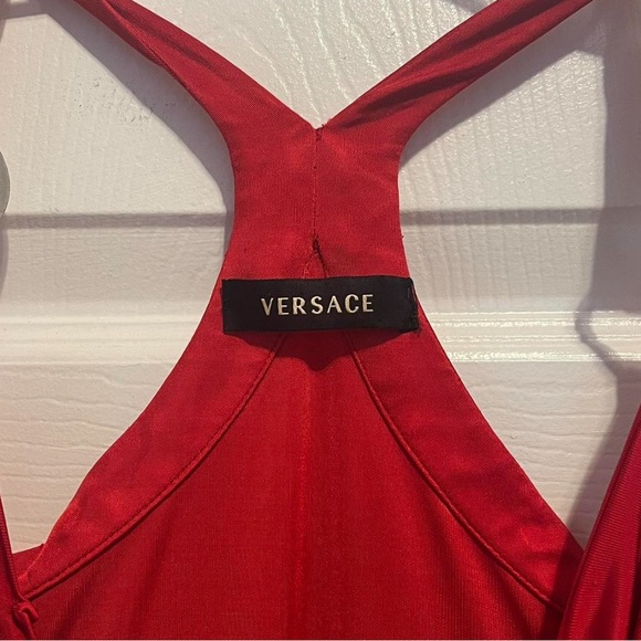 Red Vintage Versace Cocktail Dress - Picture 5 of 7